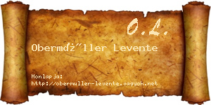 Obermüller Levente névjegykártya